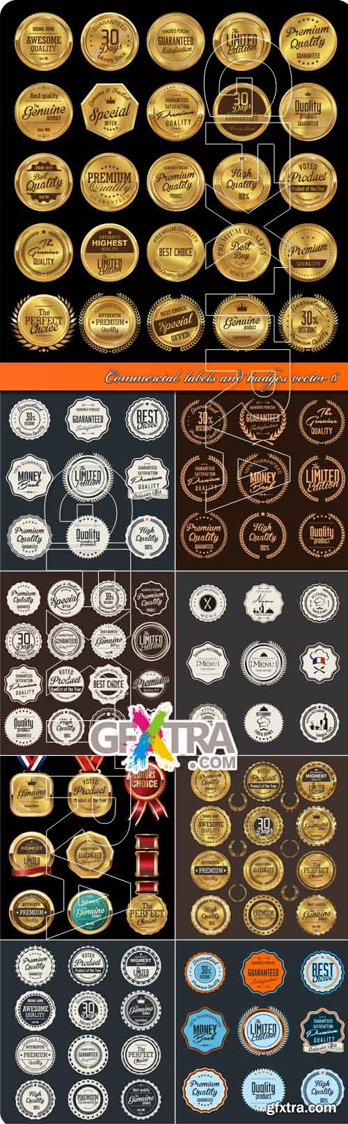 Commercial labels and badges vector 6