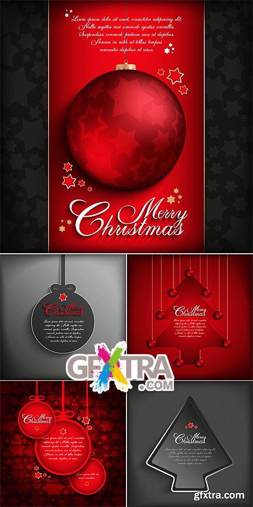 Red and black Christmas cards backgrounds