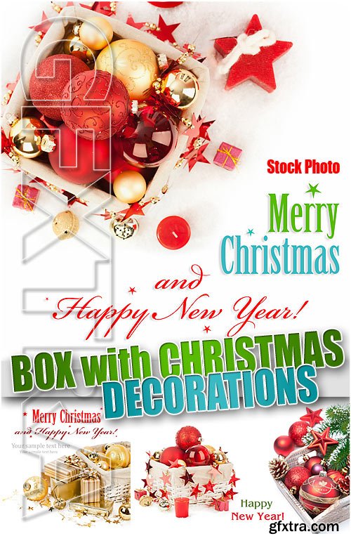 Box with xmas decorations - UHQ Stock Photo