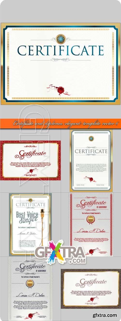 Certificate and diploma elegant template vector 6