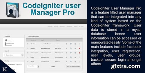 CodeCanyon - CodeIgniter User Manager Pro