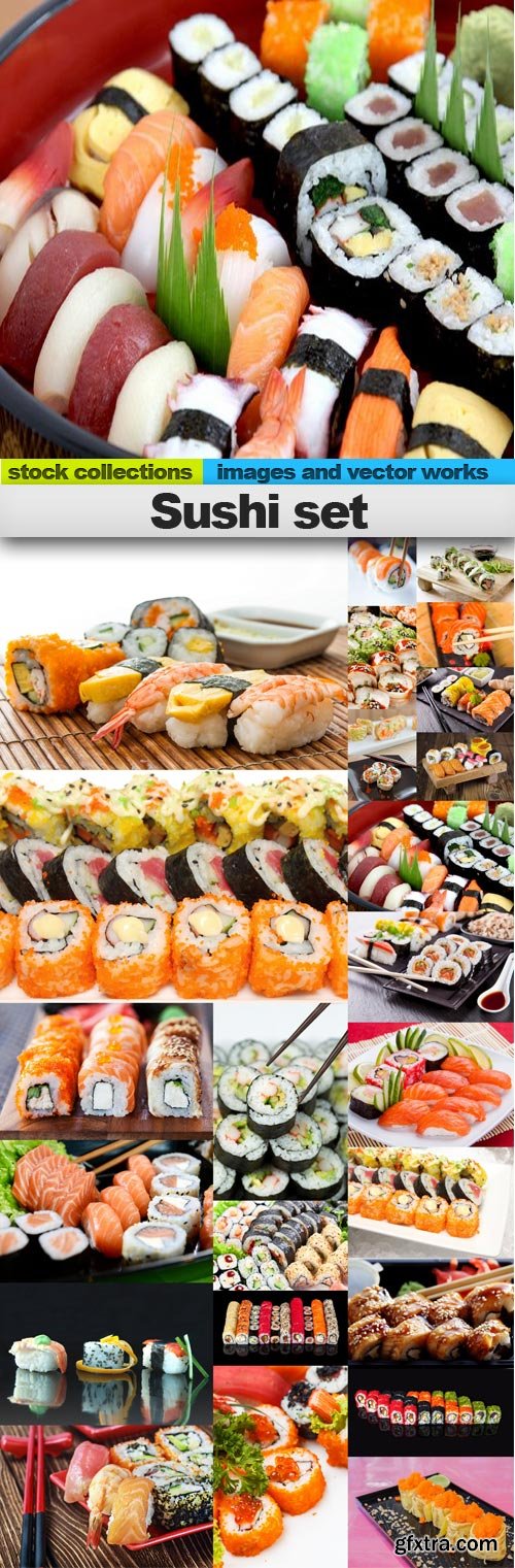 Sushi set, 25 x UHQ JPEG
