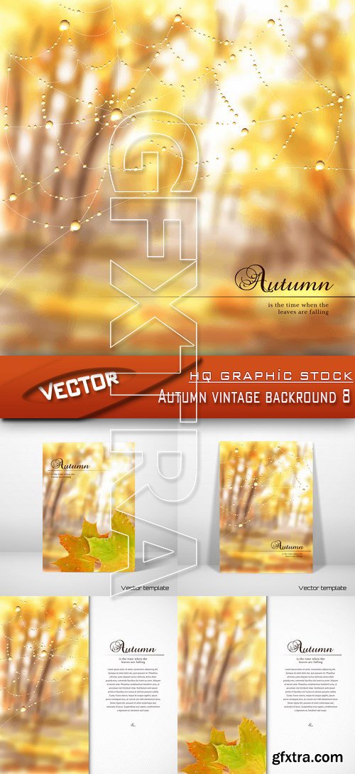 Stock Vector - Autumn vintage backround 8