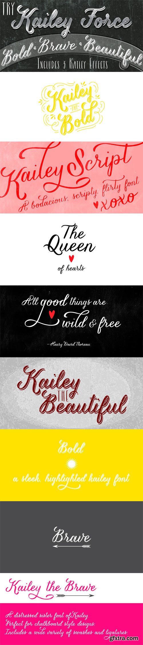 Kailey & Kailey Force Font Family - 4 Fonts for $110