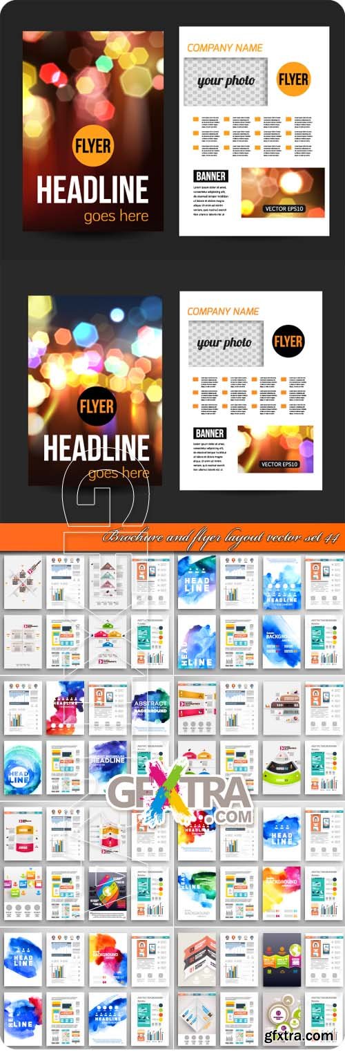Brochure and flyer layout vector set 44