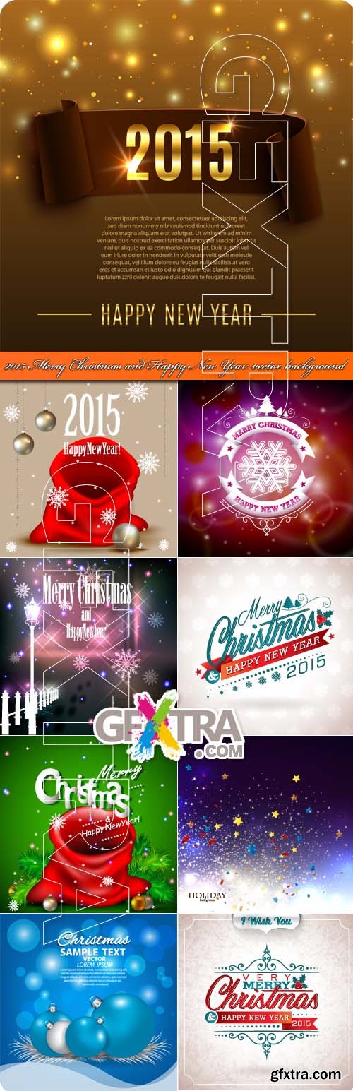 2015 Merry Christmas and Happy New Year vector background