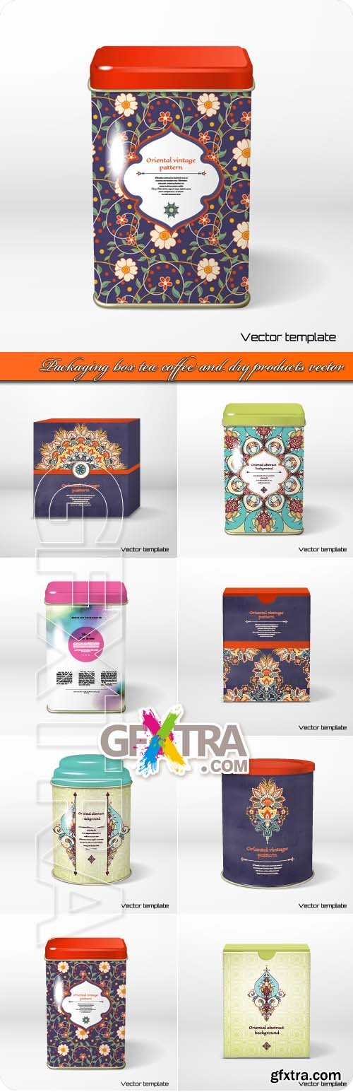 Packaging box tea coffee and dry products vector