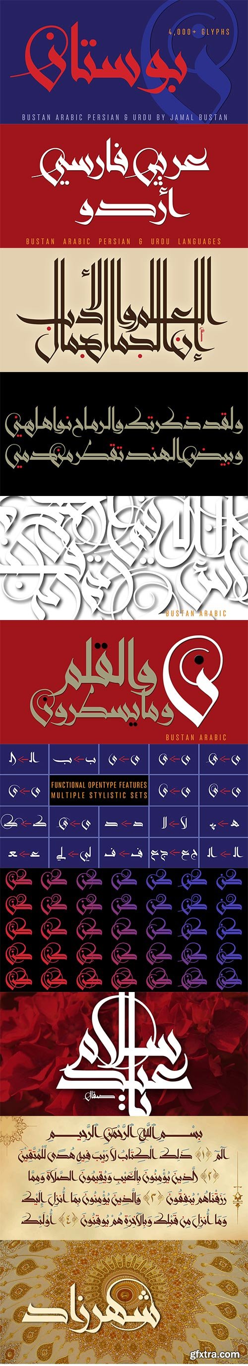 Bustan - New Arabic Typeface TTF, OTF & WOFF $125