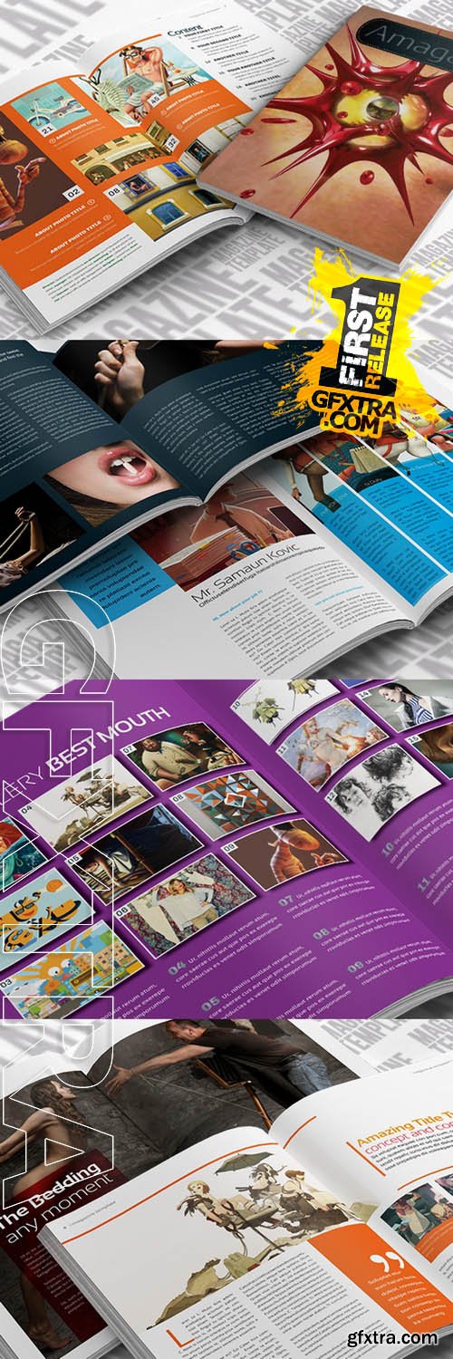 InDesign Magazine Template - Creativemarket 16187