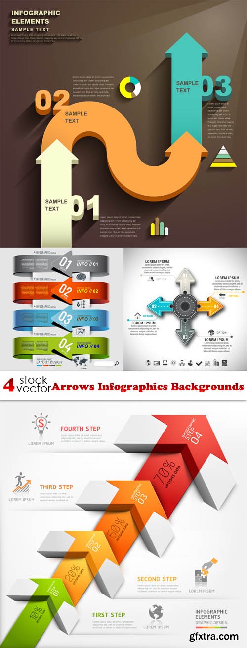 Vectors - Arrows Infographics Backgrounds