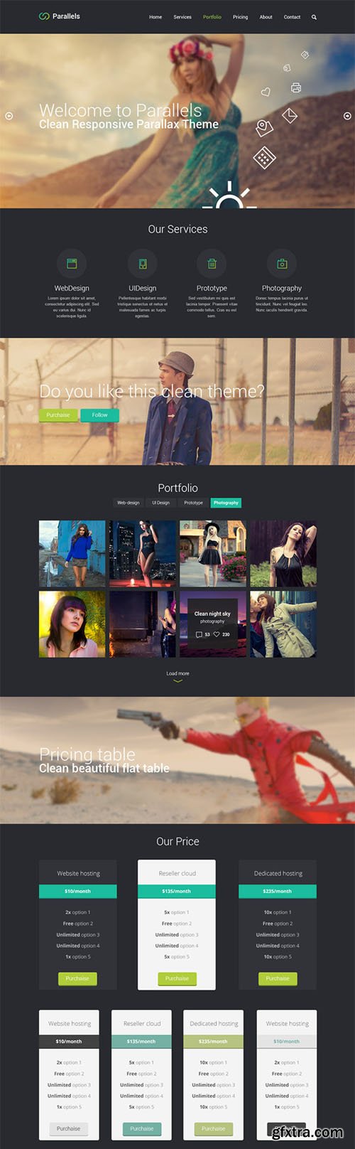 One Page PSD Template 2