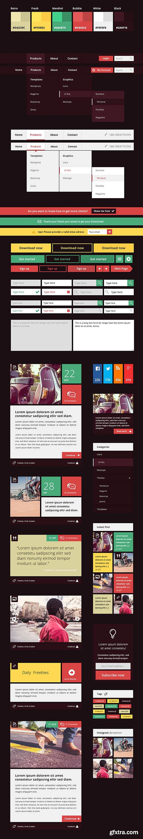 PSD Web Design - Creatticon UI Kit