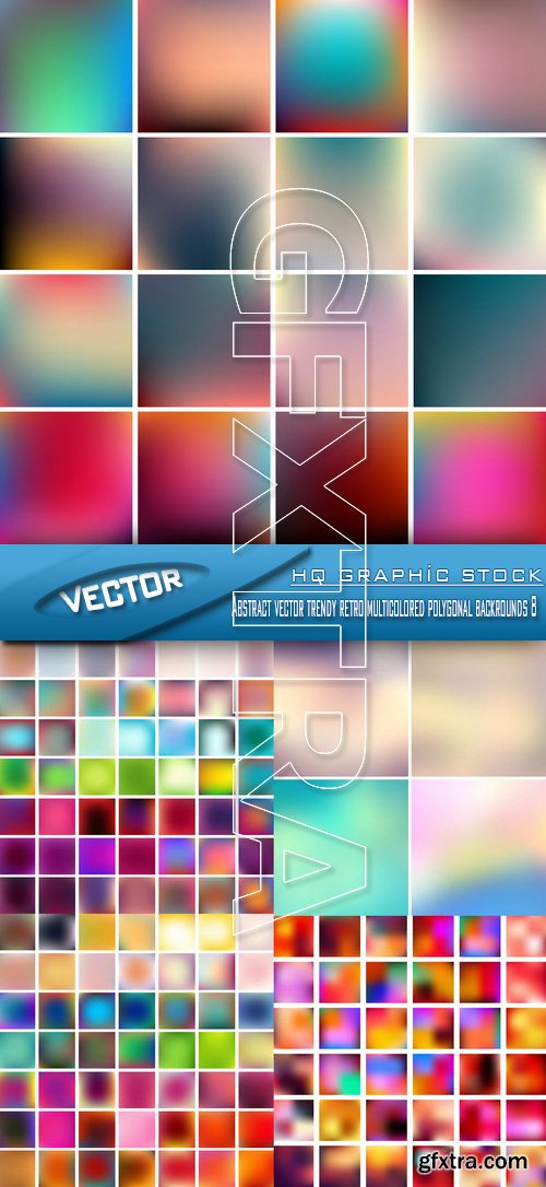 Stock Vector - Abstract vector trendy retro multicolored polygonal backrounds 8