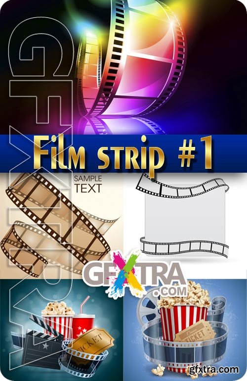 Cinema, Movie & Film Strip #1, 5xEPS