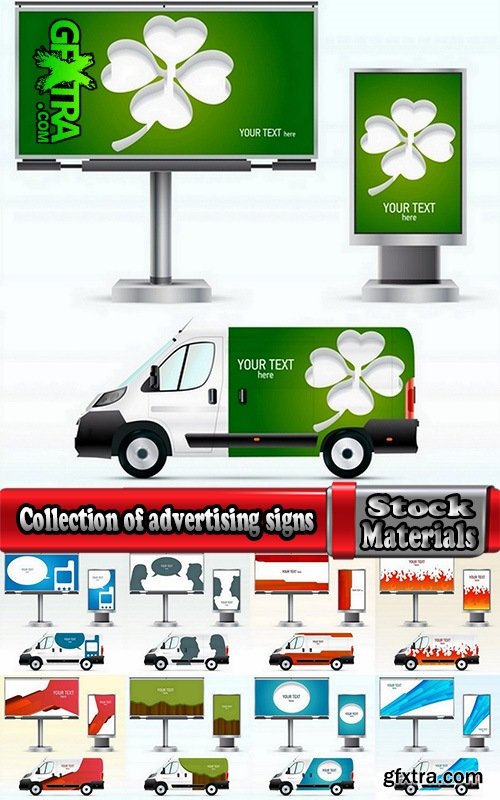 Collection of advertising signs 25 Eps