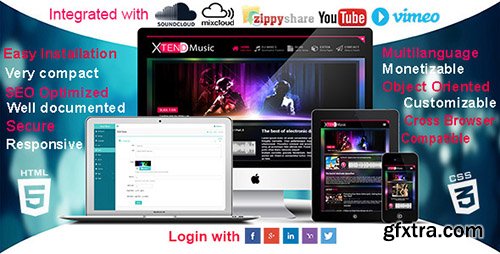 CodeCanyon - XTEND Music v2.0 - Multilanguage site for DJs & Band