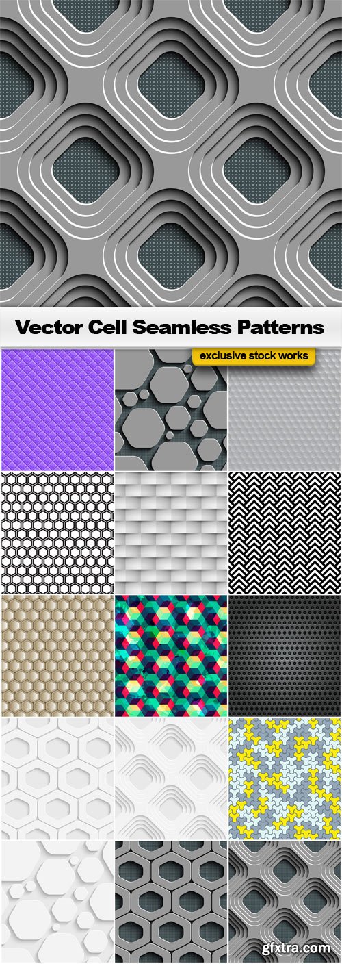 Vector Cell Seamless Patterns - 15x EPS
