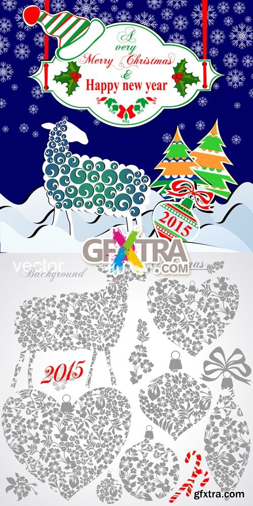 2015 New Year Cards Vector
