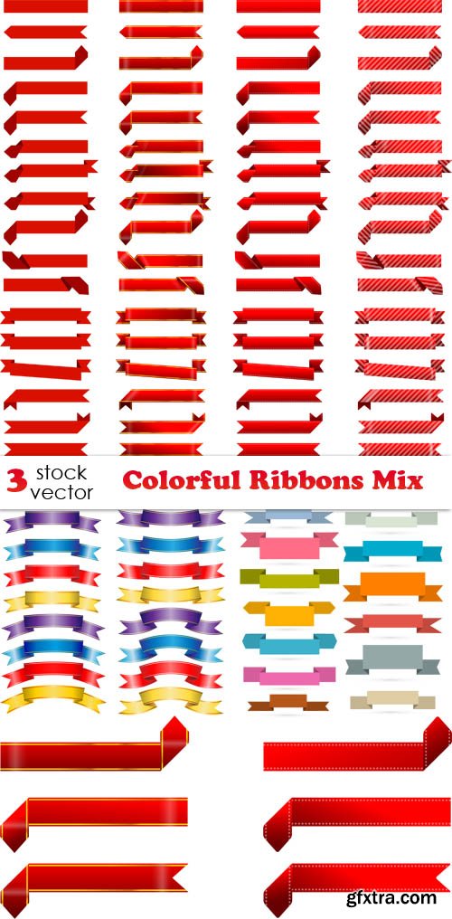Vectors - Colorful Ribbons Mix