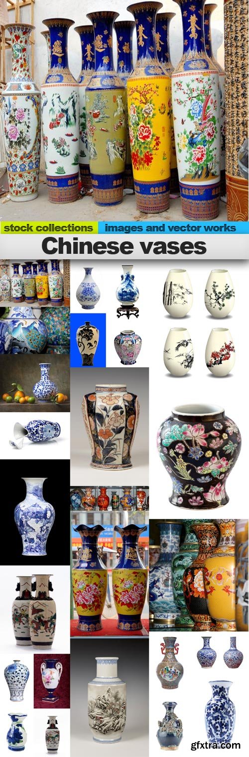 Chinese vases, 25 x UHQ JPEG