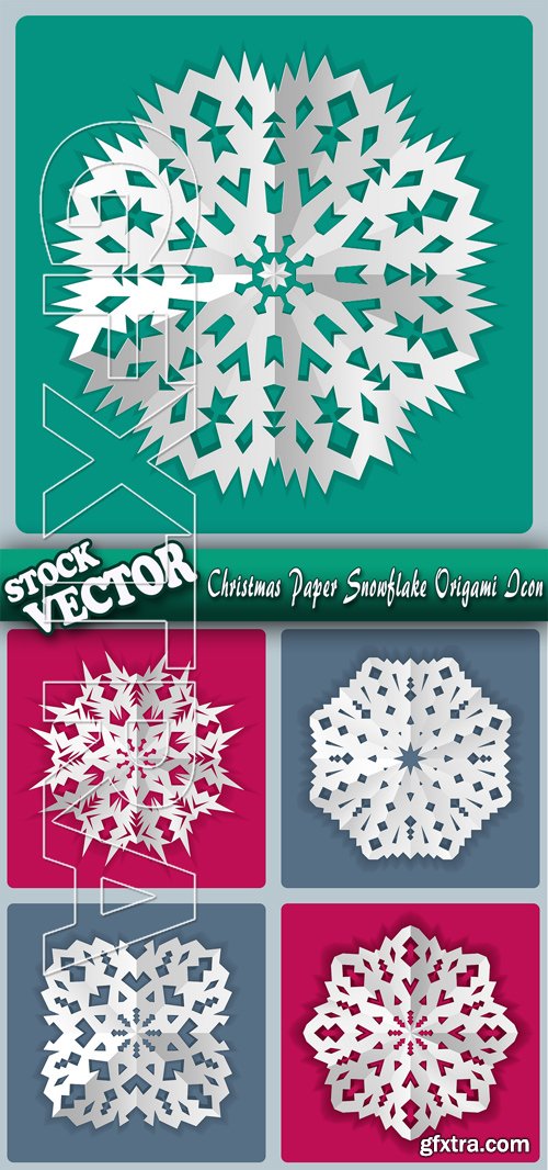 Stock Vector - Christmas Paper Snowflake Origami Icon