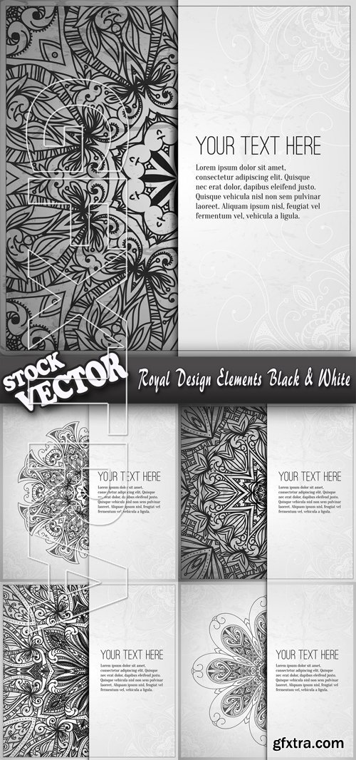 Stock Vector - Royal Design Elements Black & White