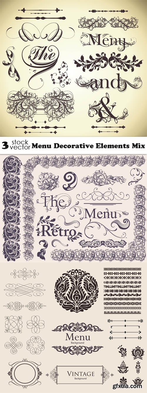 Vectors - Menu Decorative Elements Mix