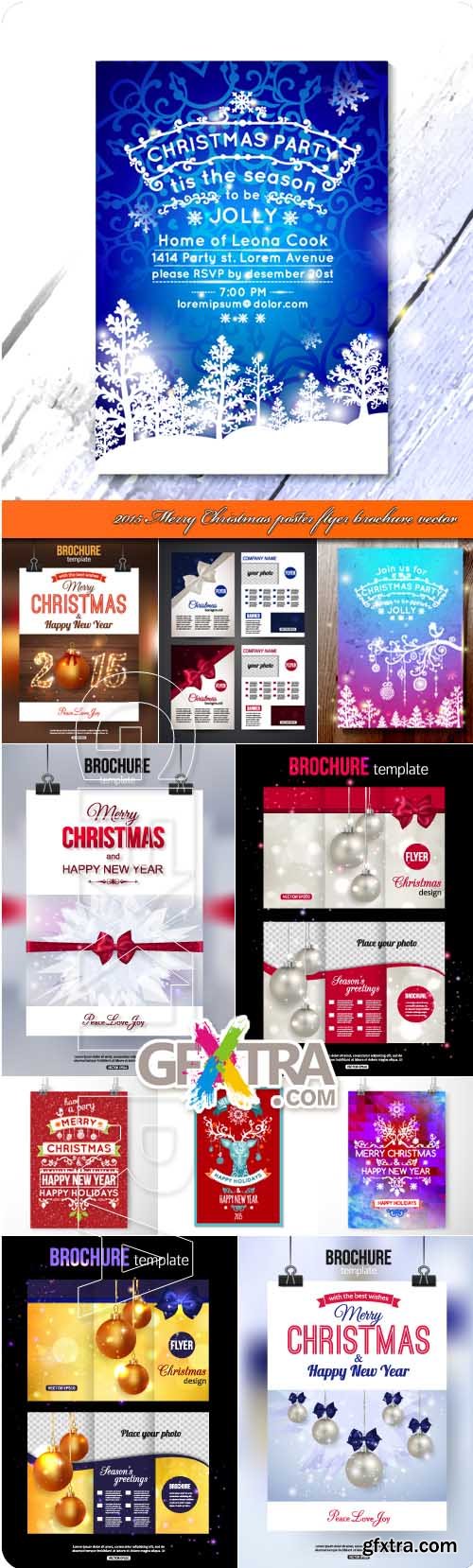 2015 Merry Christmas poster flyer brochure vector