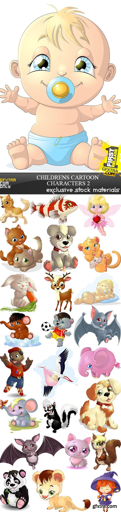 Childrens Cartoon Characters #2, 25xEPS