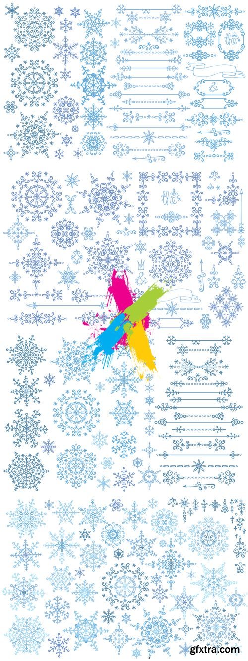 Snowflakes Design Elements Vector
