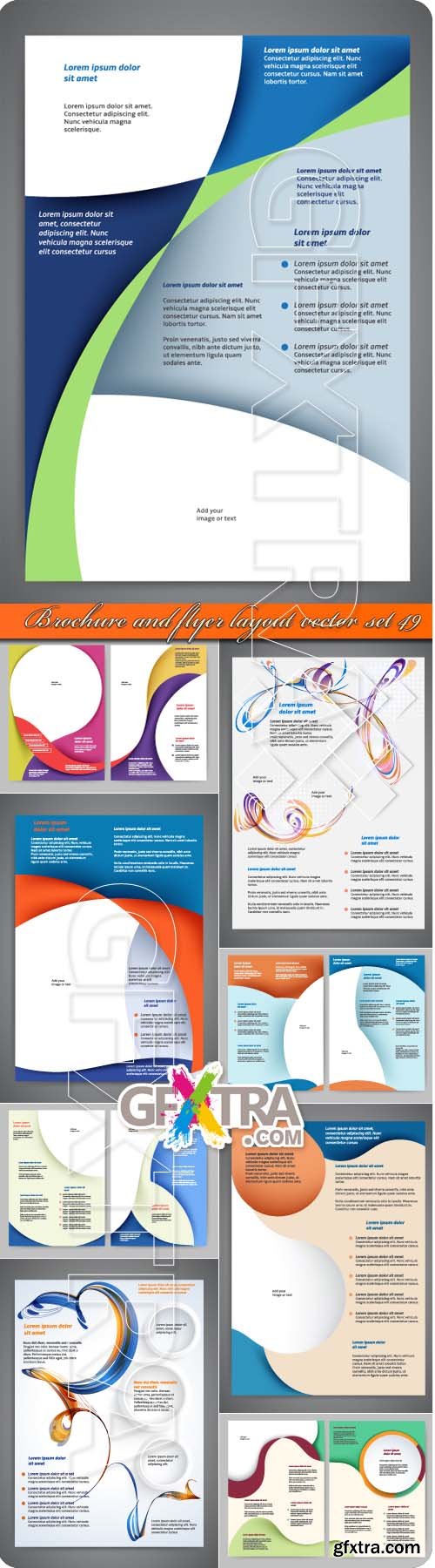 Brochure and flyer layout vector set 49