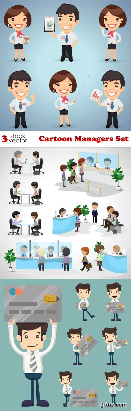 Vectors - Cartoon Managers Set