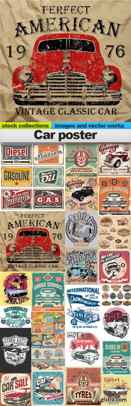 Car poster, 25 x EPS