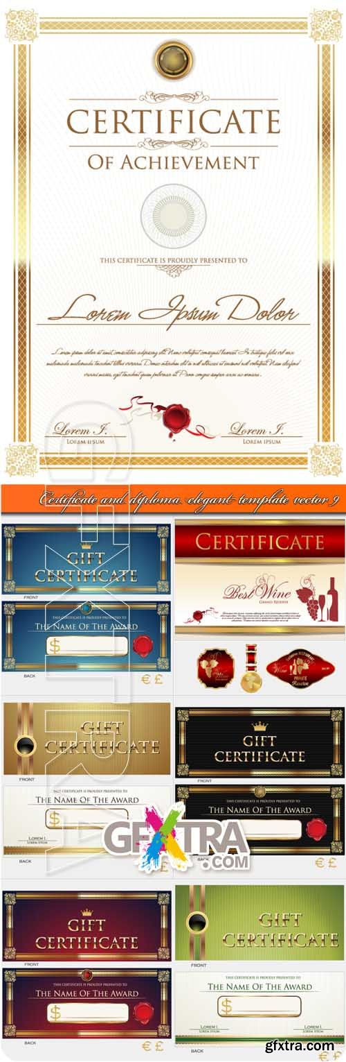 Certificate and diploma elegant template vector 9