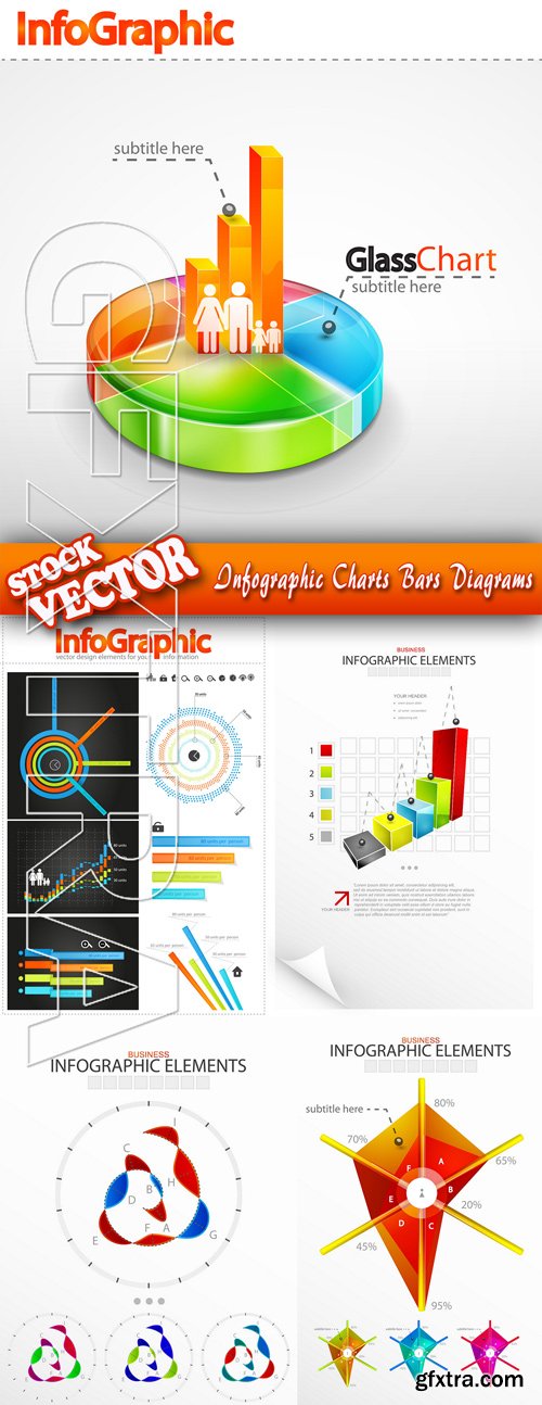 Stock Vector - Infographic Charts Bars Diagrams