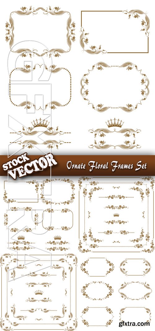 Stock Vector - Ornate Floral Frames Set