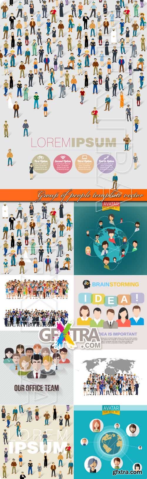 Group of people template vector