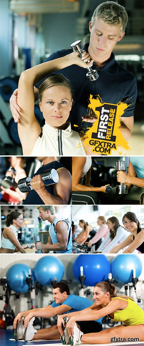 Fitness Couple in gym - Stock Image