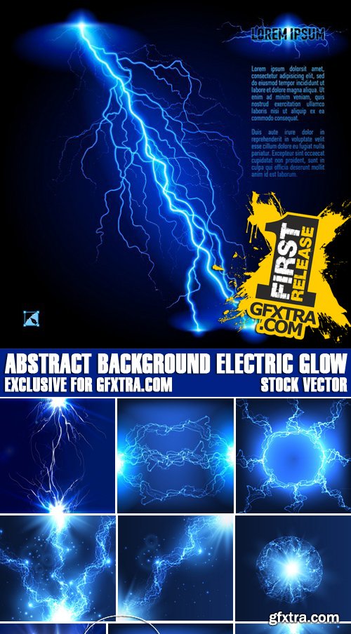 Stock Vectors - Abstract background electric glow, 25xEPS