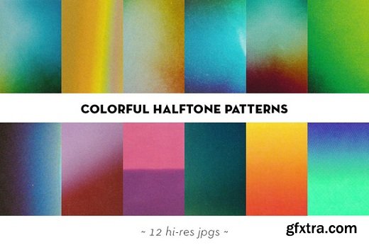 CreativeMarket - Colorful halftone textures set