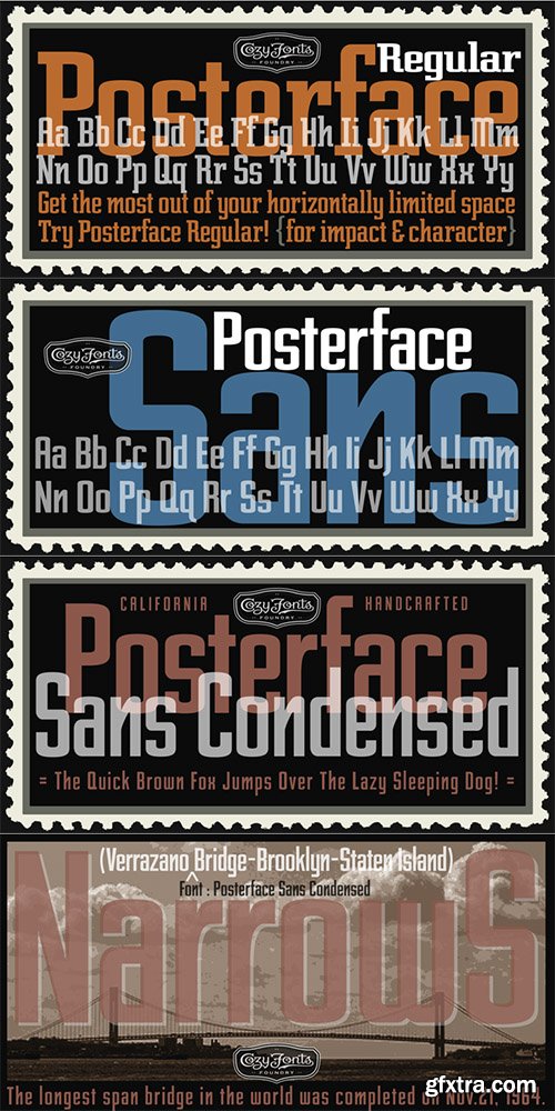 Posterface Font Family 6 Fonts $100