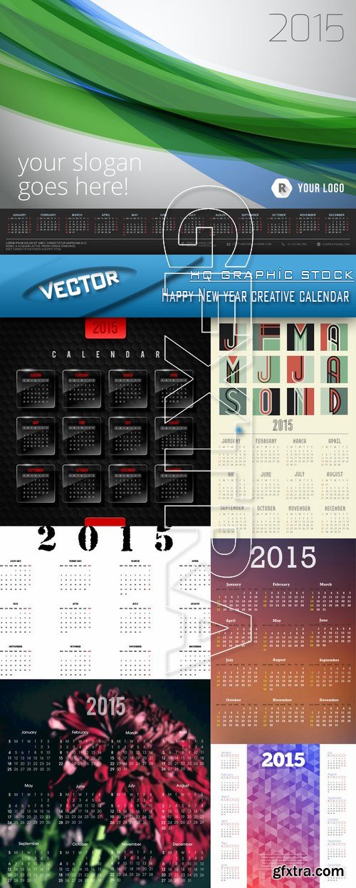 Stock Vector - Happy New year creative calendar