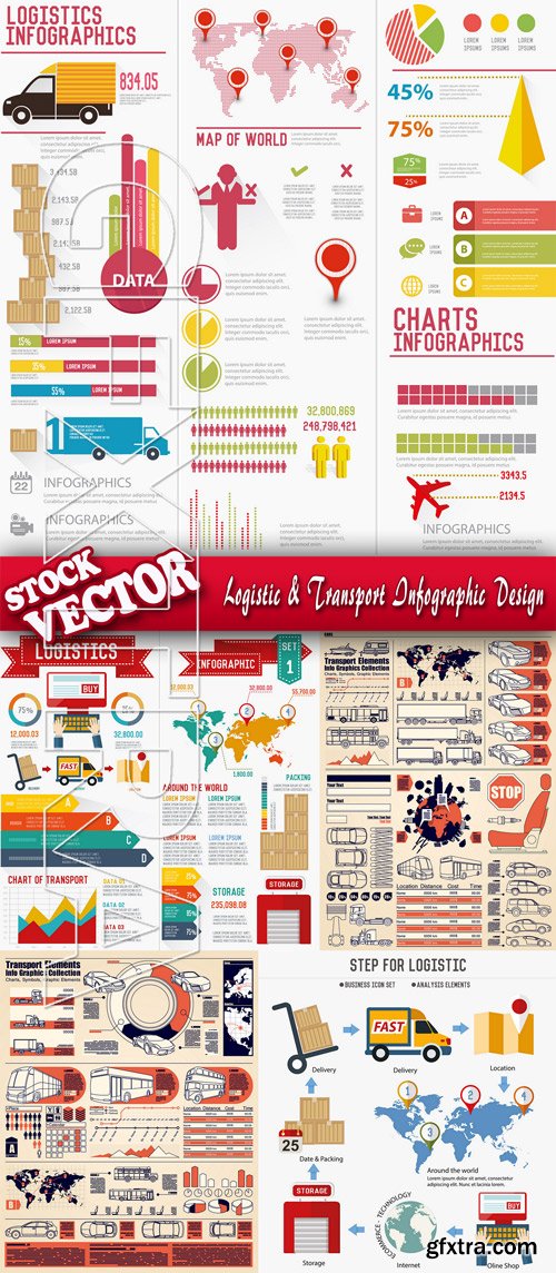 Stock Vector - Logistic & Transport Infographic Design
