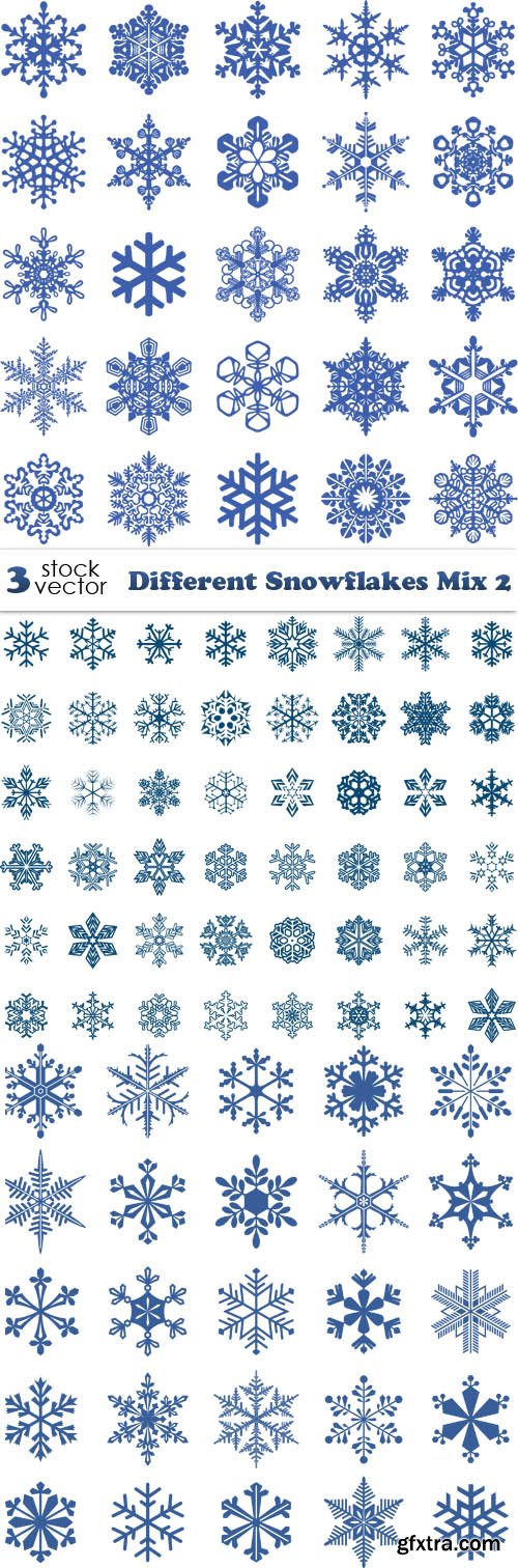 Vectors - Different Snowflakes Mix 2
