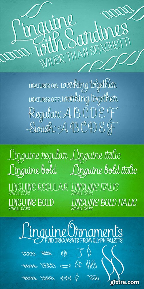 Linguine Font Family 4 Fonts $80