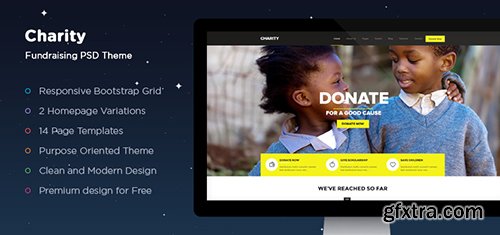 PSD Web Template - Charity - Fundraising Theme