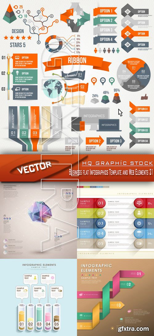 Stock Vector - Business flat Infographics Template and Web Elements 21