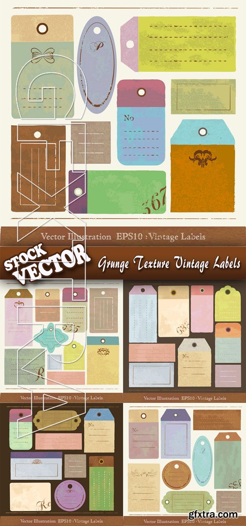 Stock Vector - Grunge Texture Vintage Labels