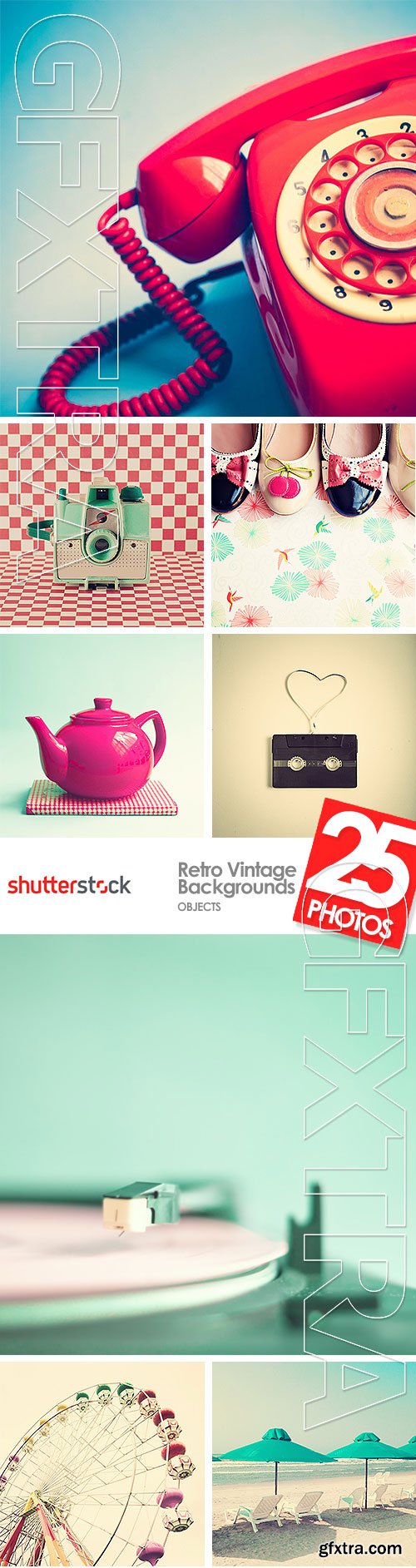 Retro Vintage Backgrounds - Objects 25xJPG