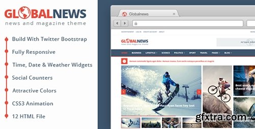 ThemeForest - Globalnews - News & Magazine HTML5 Template - RIP